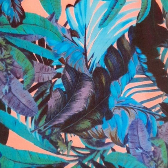 MIMCO Silk Tropical Resort Hawaiian Palm Zebra Print Square Scarf - Picture 7 of 8